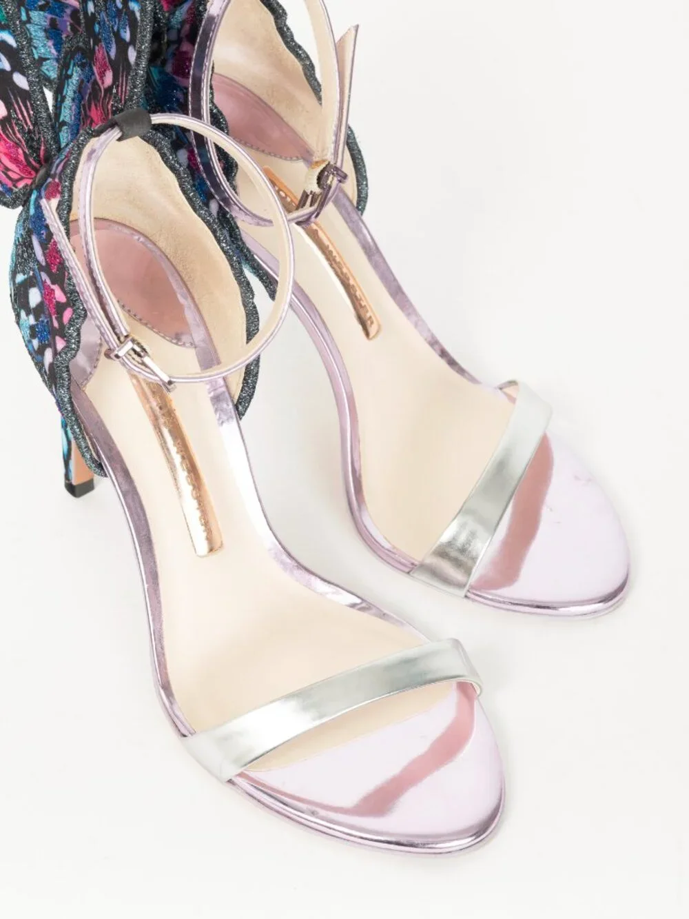 Sophia Webster Chiara Embroidery "Silver & Blue" Butterfly Sandals - Picture 6 of 10